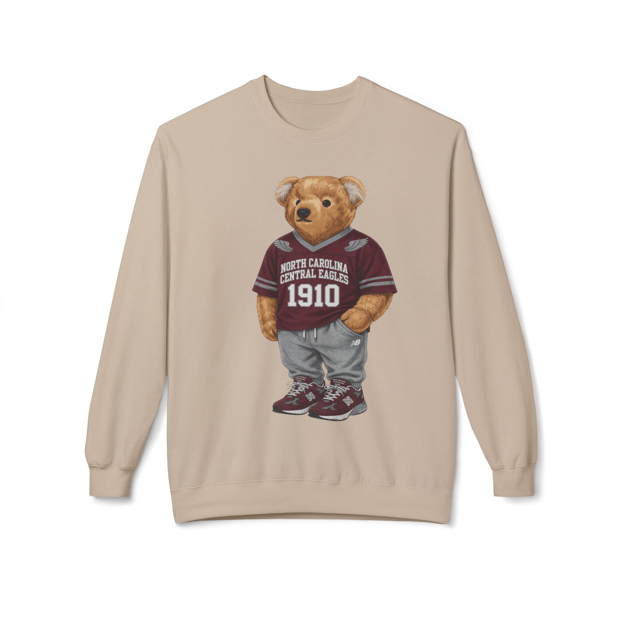 North Carolina Central Eagles Teddy Bear Mascot- HBCU Polo Bear sweatshirt