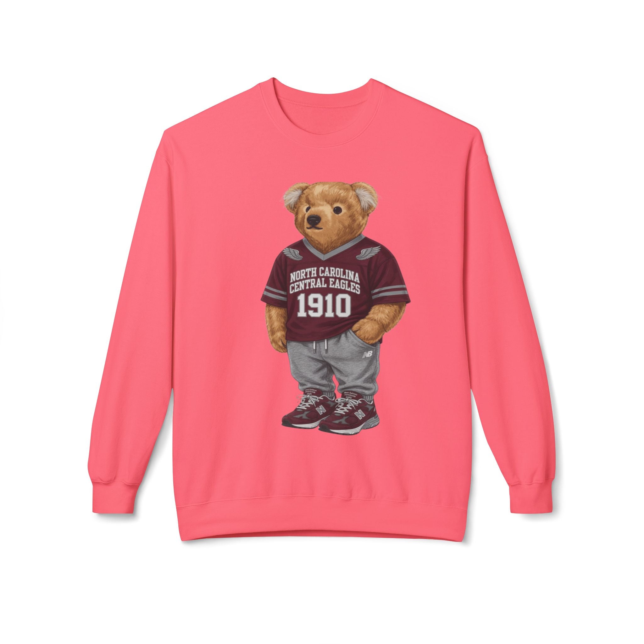 North Carolina Central Eagles Teddy Bear Mascot- HBCU Polo Bear sweatshirt
