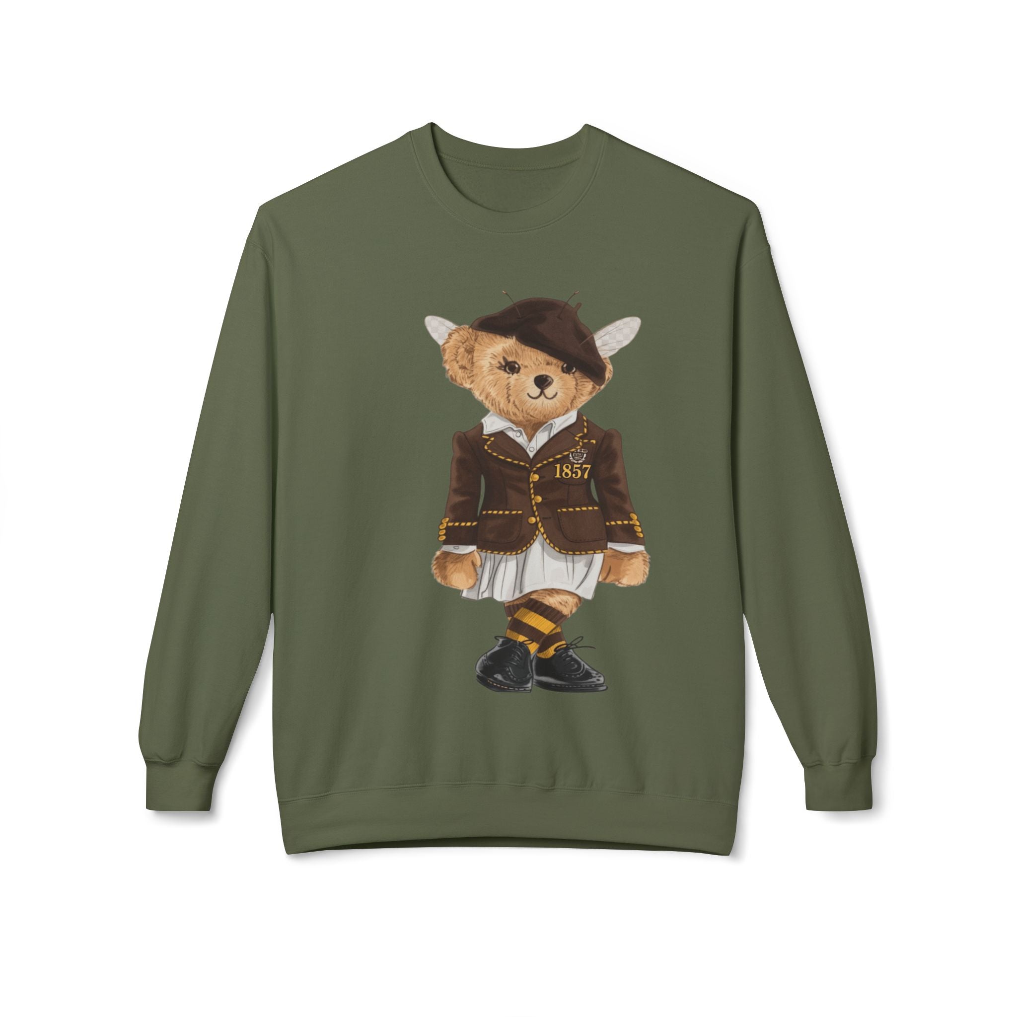 Harris–Stowe HBCU Polo Bear Sweatshirt | HSSU Hornets Teddy | Black Gold Heritage Crew | Yards & Dorms