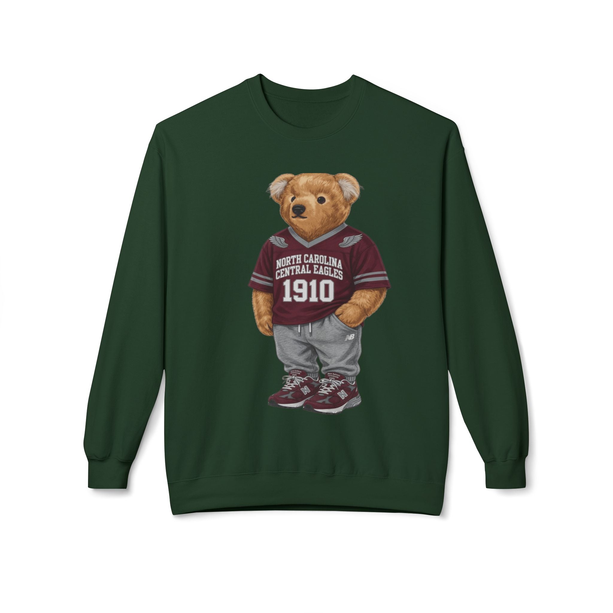 North Carolina Central Eagles Teddy Bear Mascot- HBCU Polo Bear sweatshirt