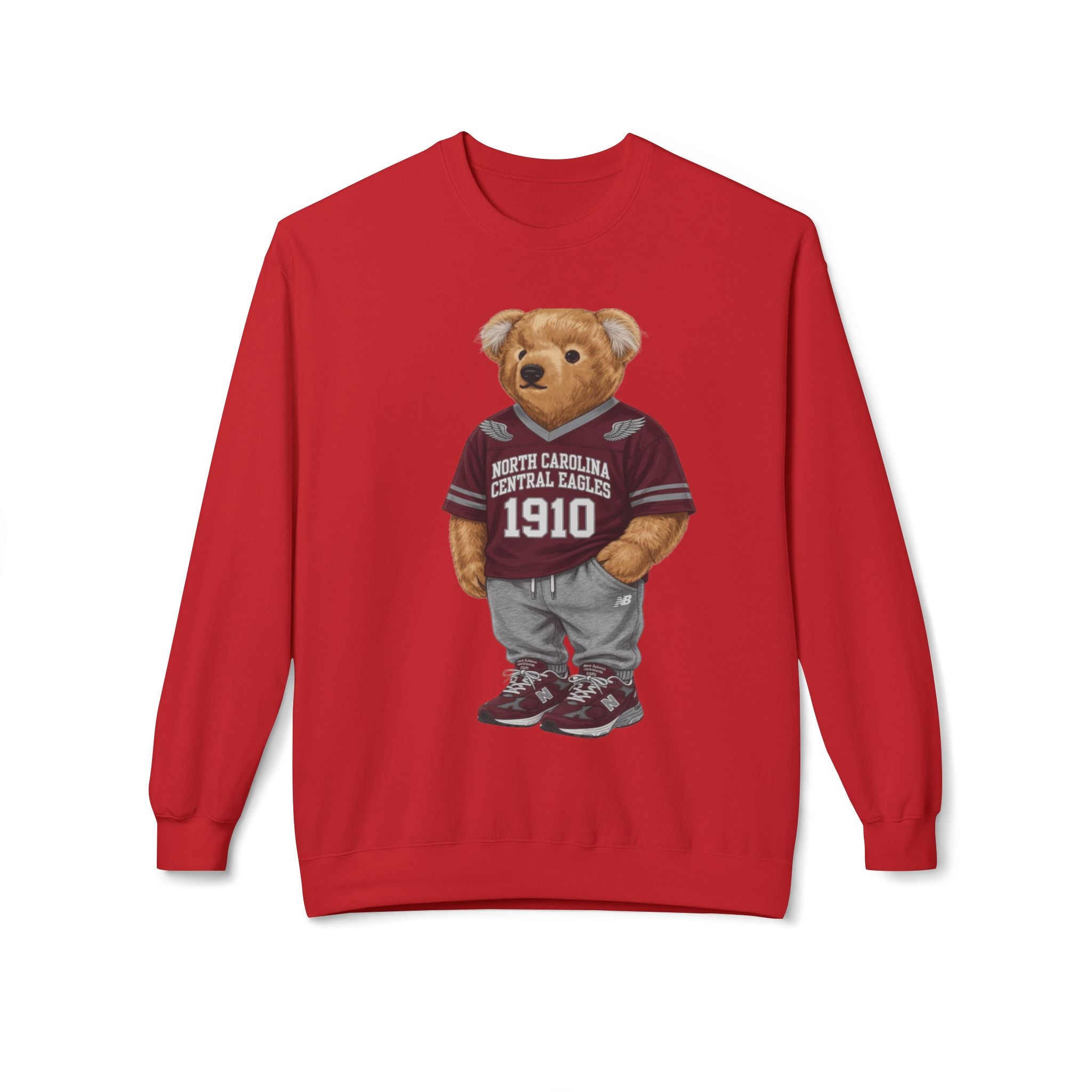 North Carolina Central Eagles Teddy Bear Mascot- HBCU Polo Bear sweatshirt