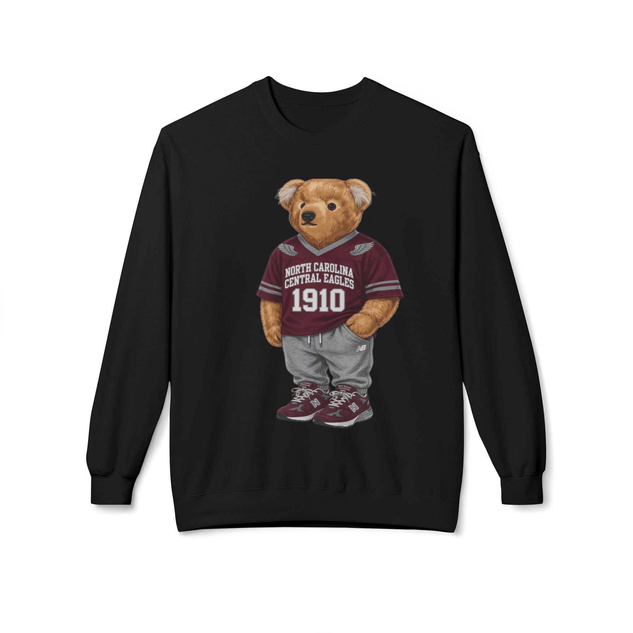 North Carolina Central Eagles Teddy Bear Mascot- HBCU Polo Bear sweatshirt