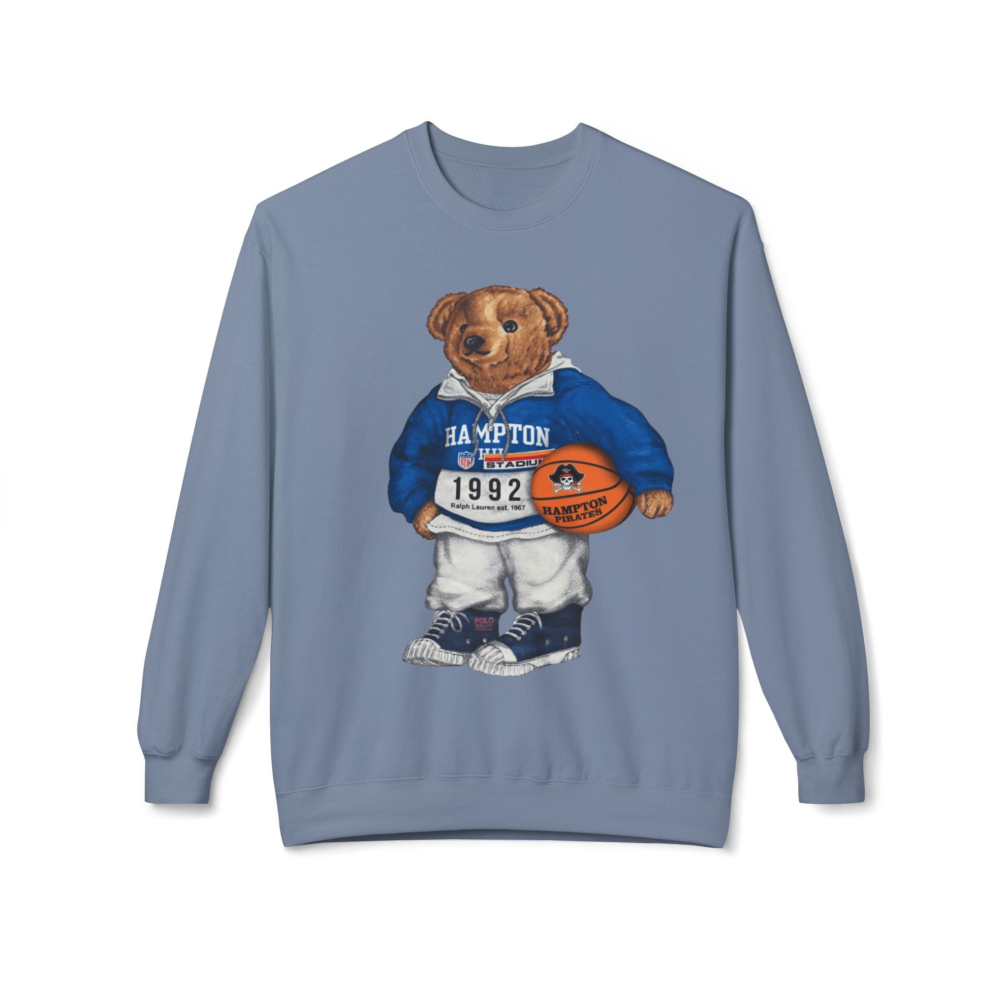 Hampton Pirates Teddy Bear Mascot- HBCU Polo Bear sweatshirt