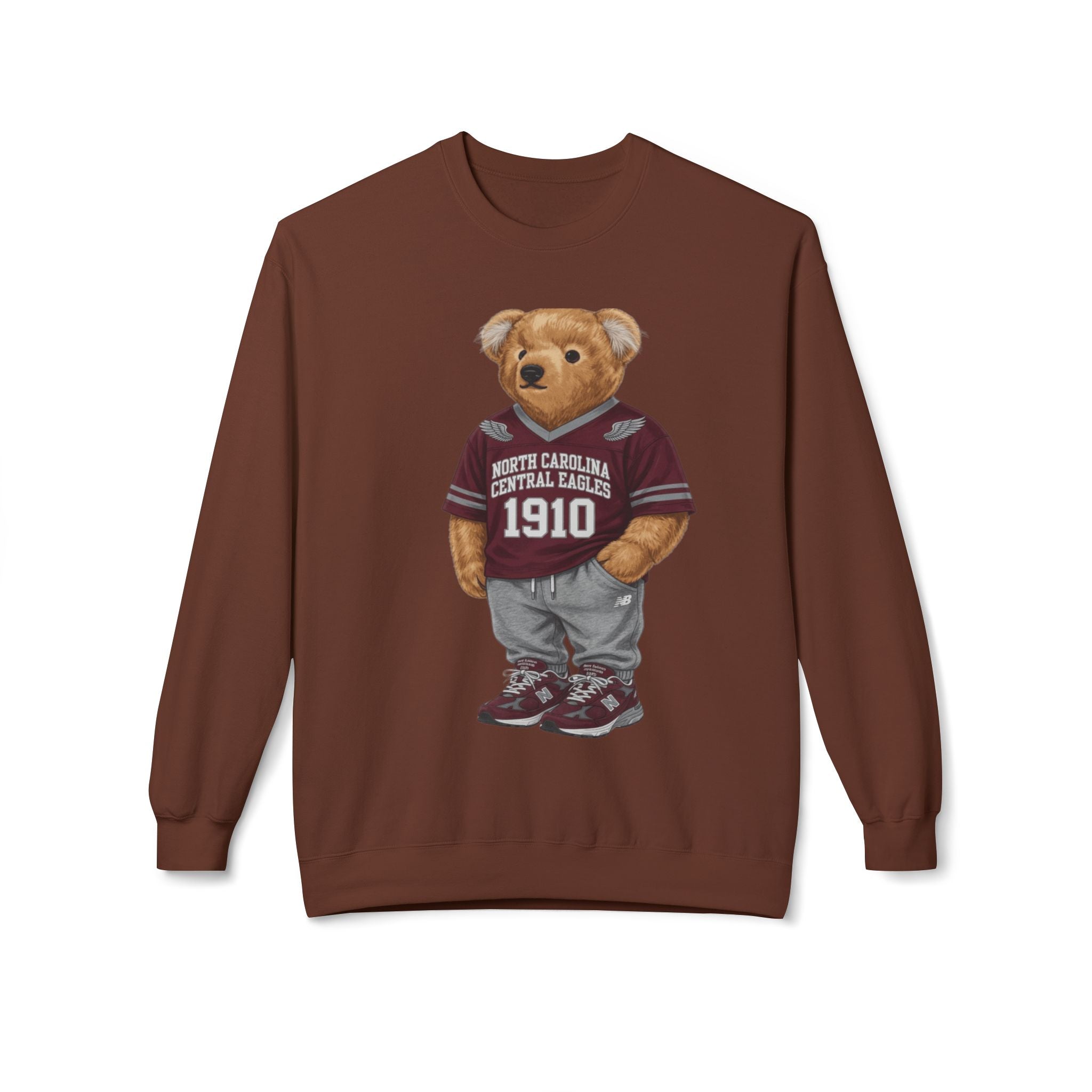 North Carolina Central Eagles Teddy Bear Mascot- HBCU Polo Bear sweatshirt