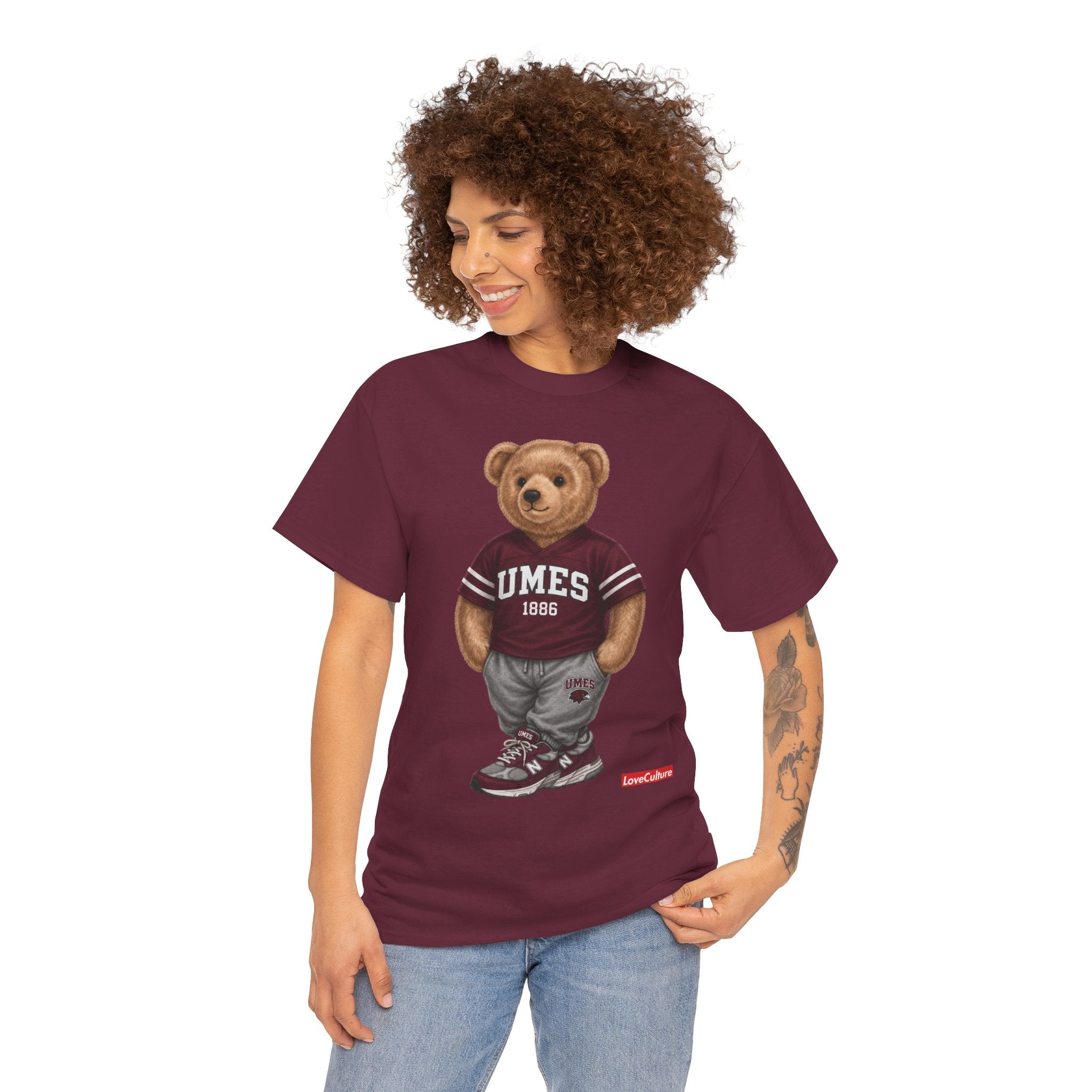 UMES Bear Mascot Tee | Teddy Bear Graphic T-Shirt, UMES 1886 Sweatshirt Style, Maryland Eastern Shore