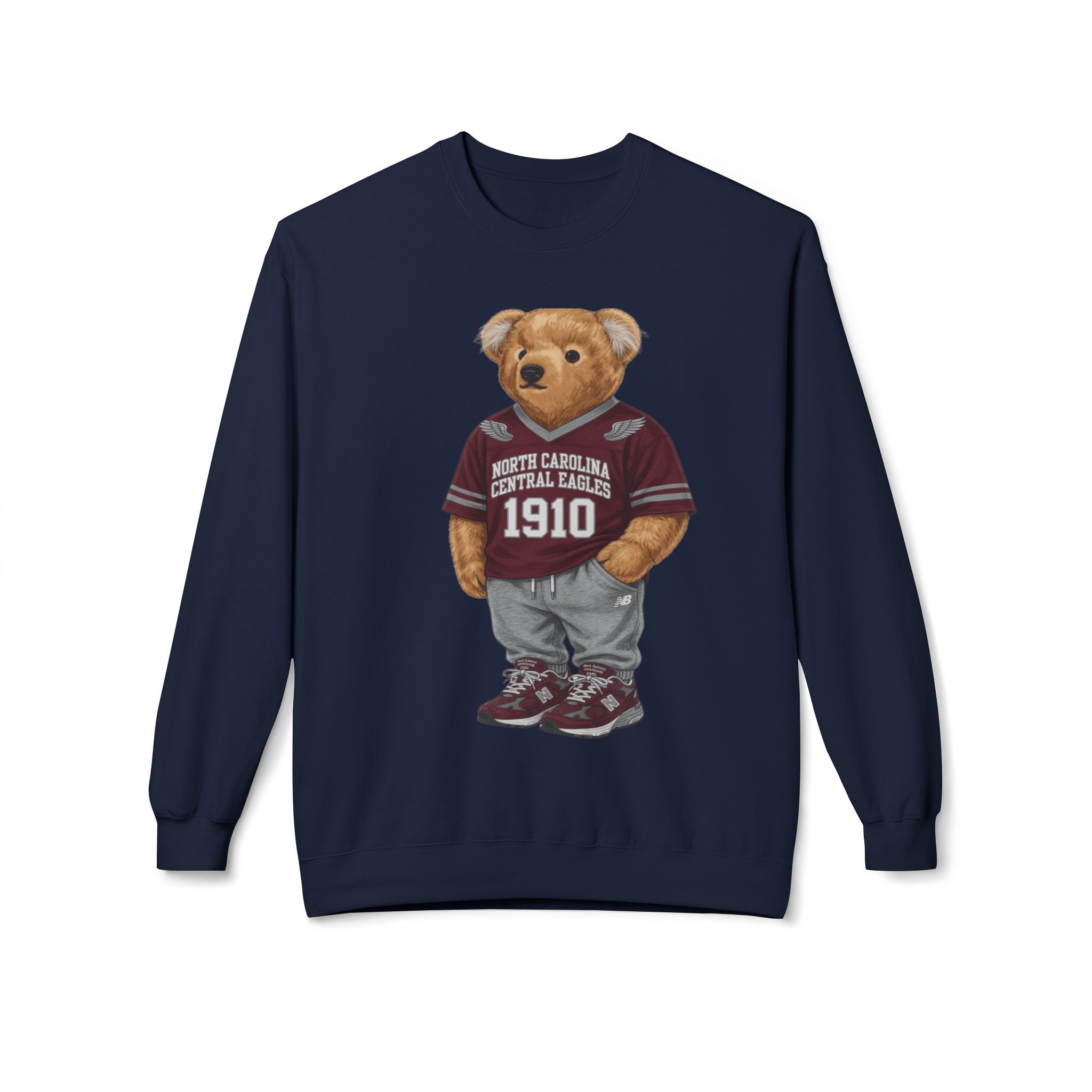 North Carolina Central Eagles Teddy Bear Mascot- HBCU Polo Bear sweatshirt