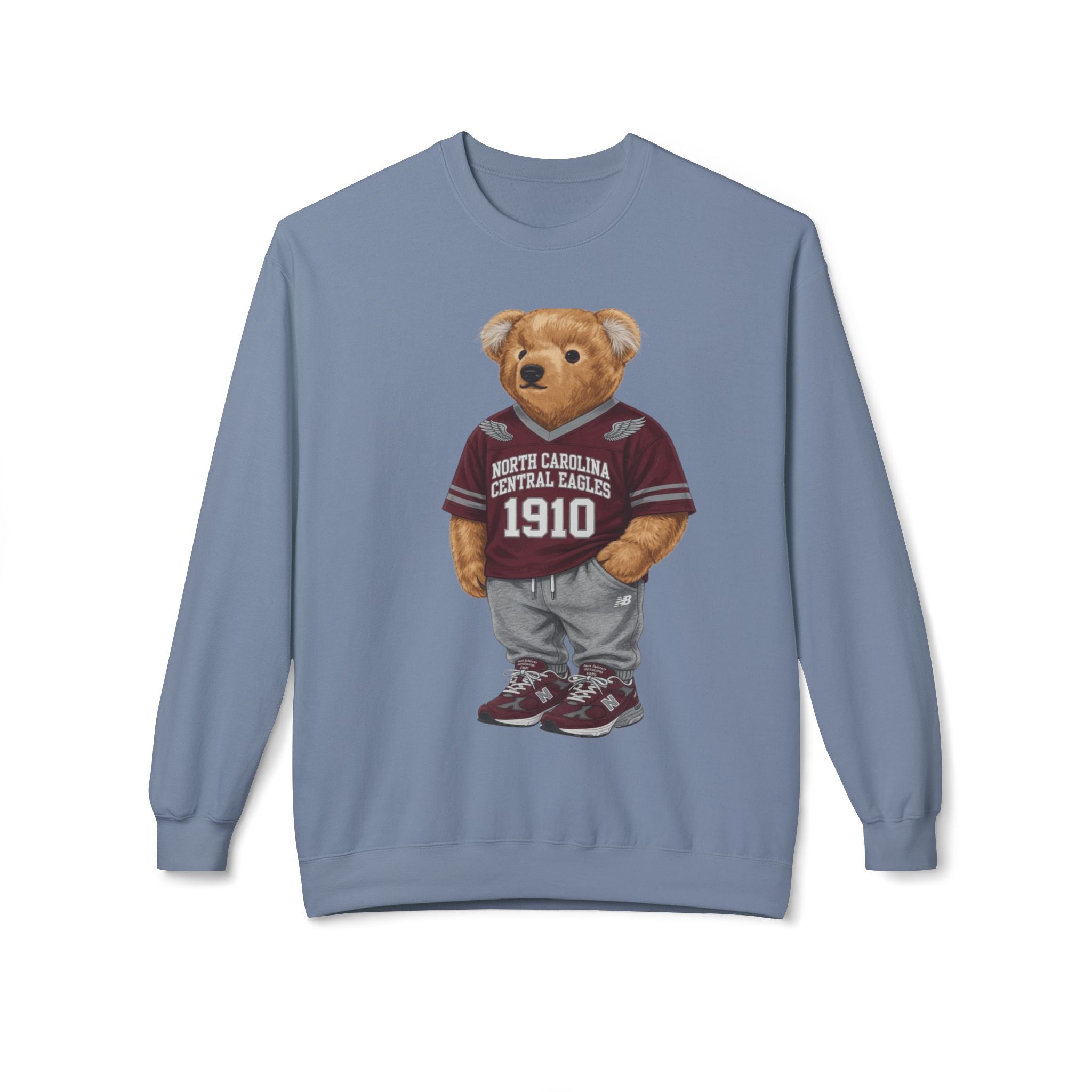 North Carolina Central Eagles Teddy Bear Mascot- HBCU Polo Bear sweatshirt