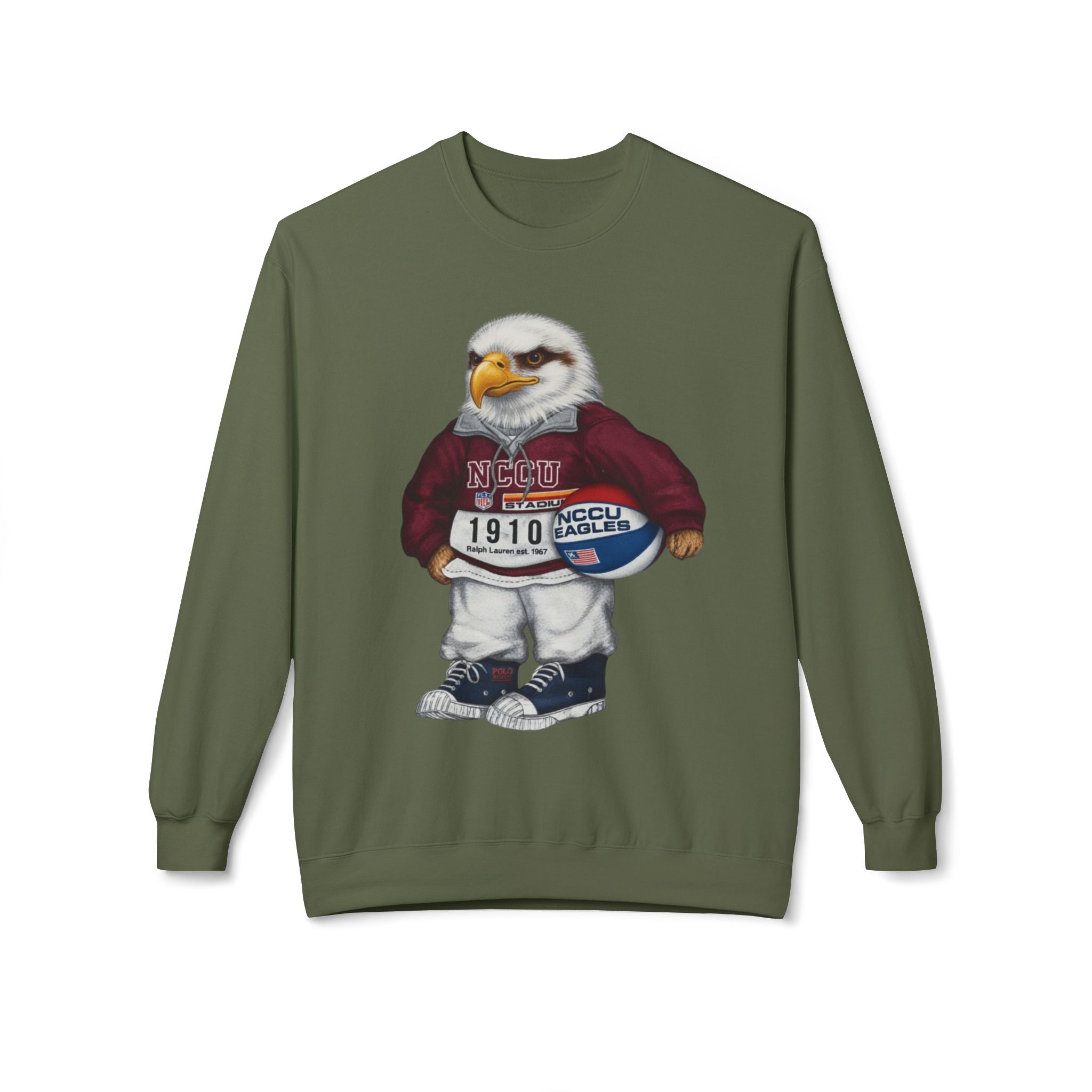 NCCU Eagles Mascot Basketball- HBCU Polo Bear sweatshirt