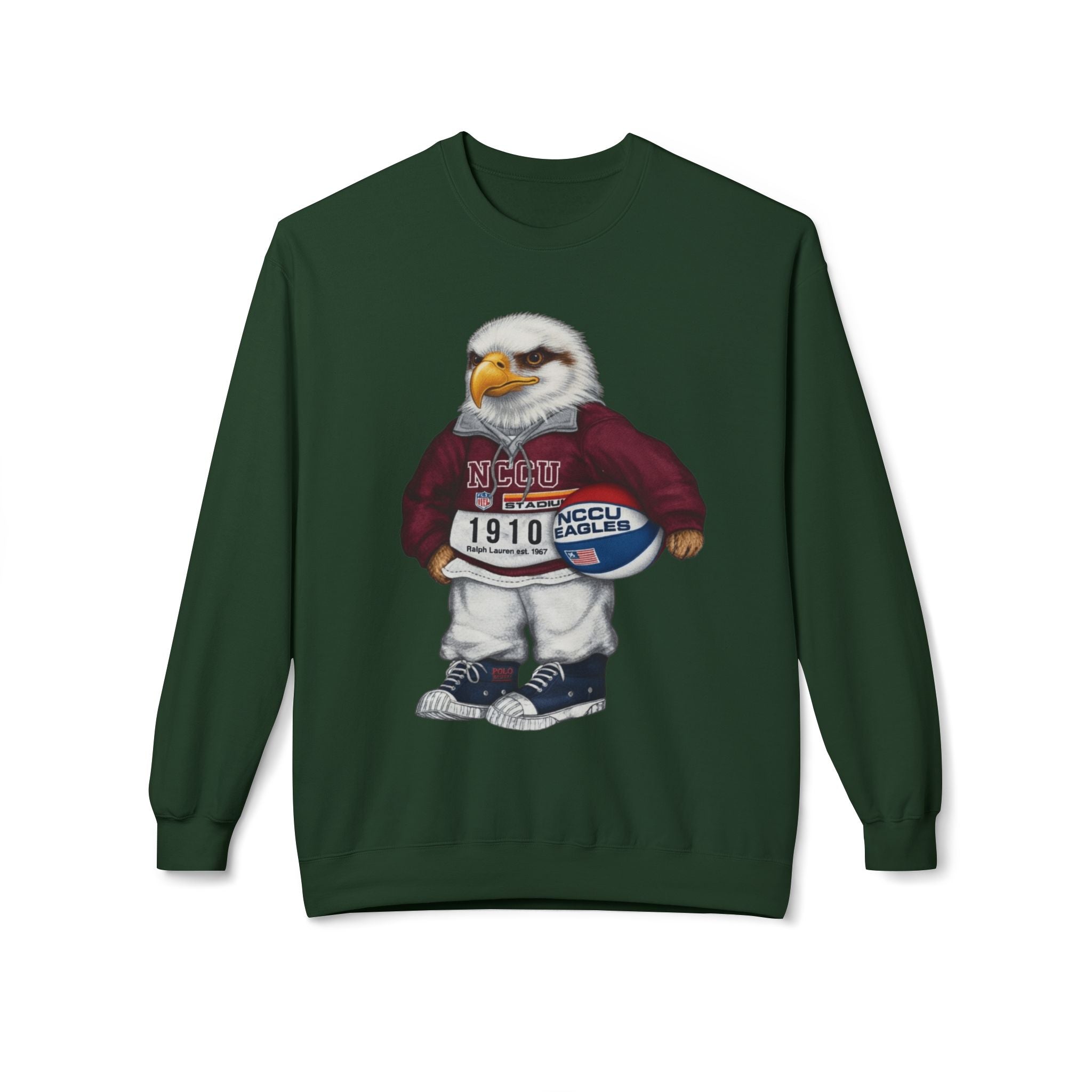 NCCU Eagles Mascot Basketball- HBCU Polo Bear sweatshirt