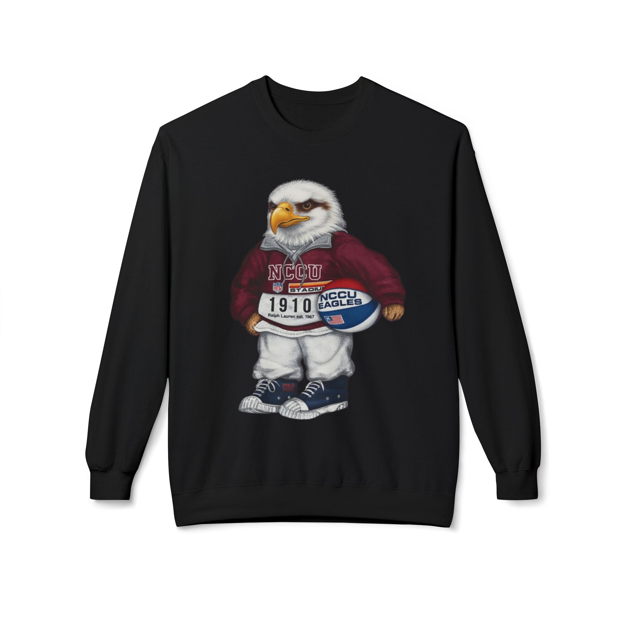 NCCU Eagles Mascot Basketball- HBCU Polo Bear sweatshirt