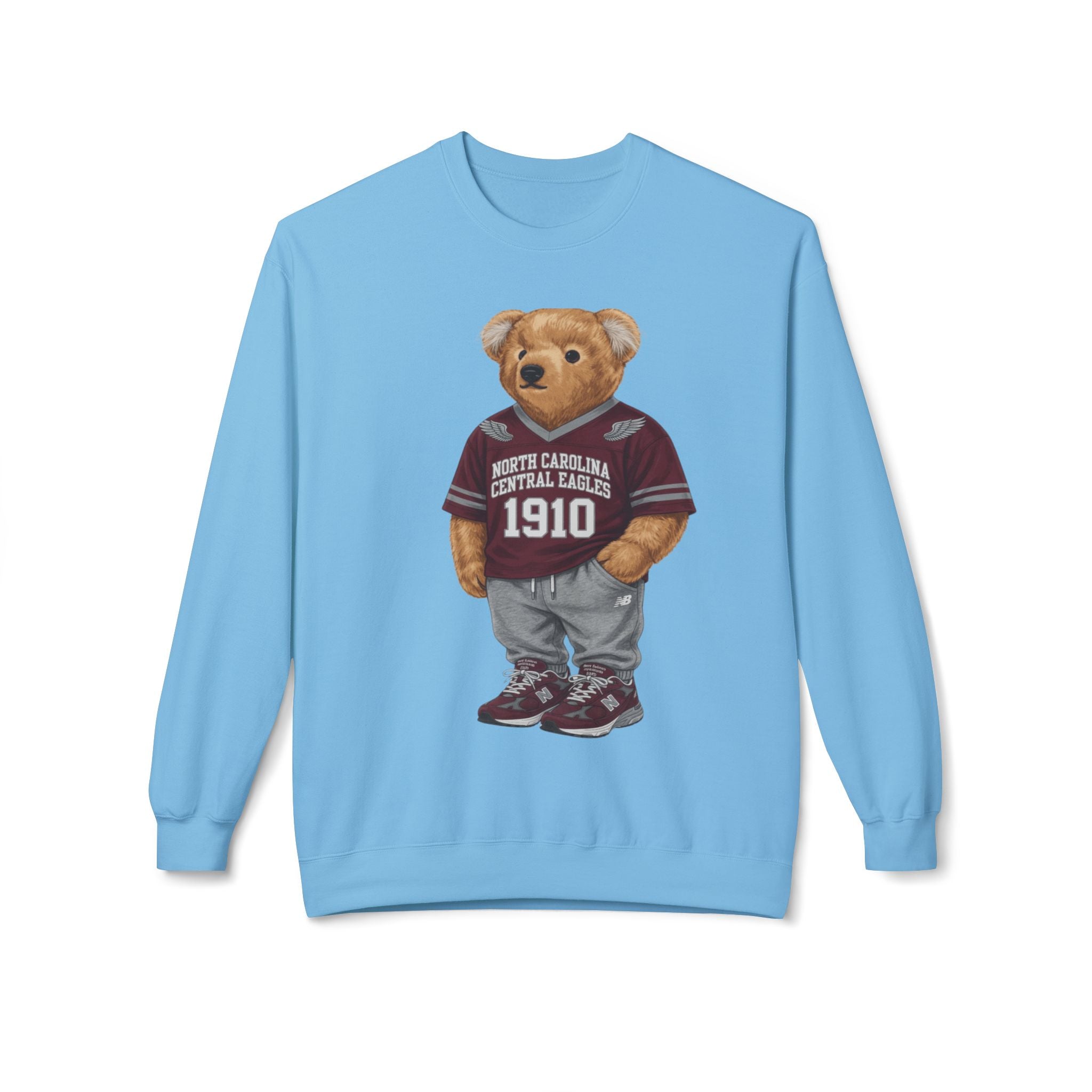 North Carolina Central Eagles Teddy Bear Mascot- HBCU Polo Bear sweatshirt
