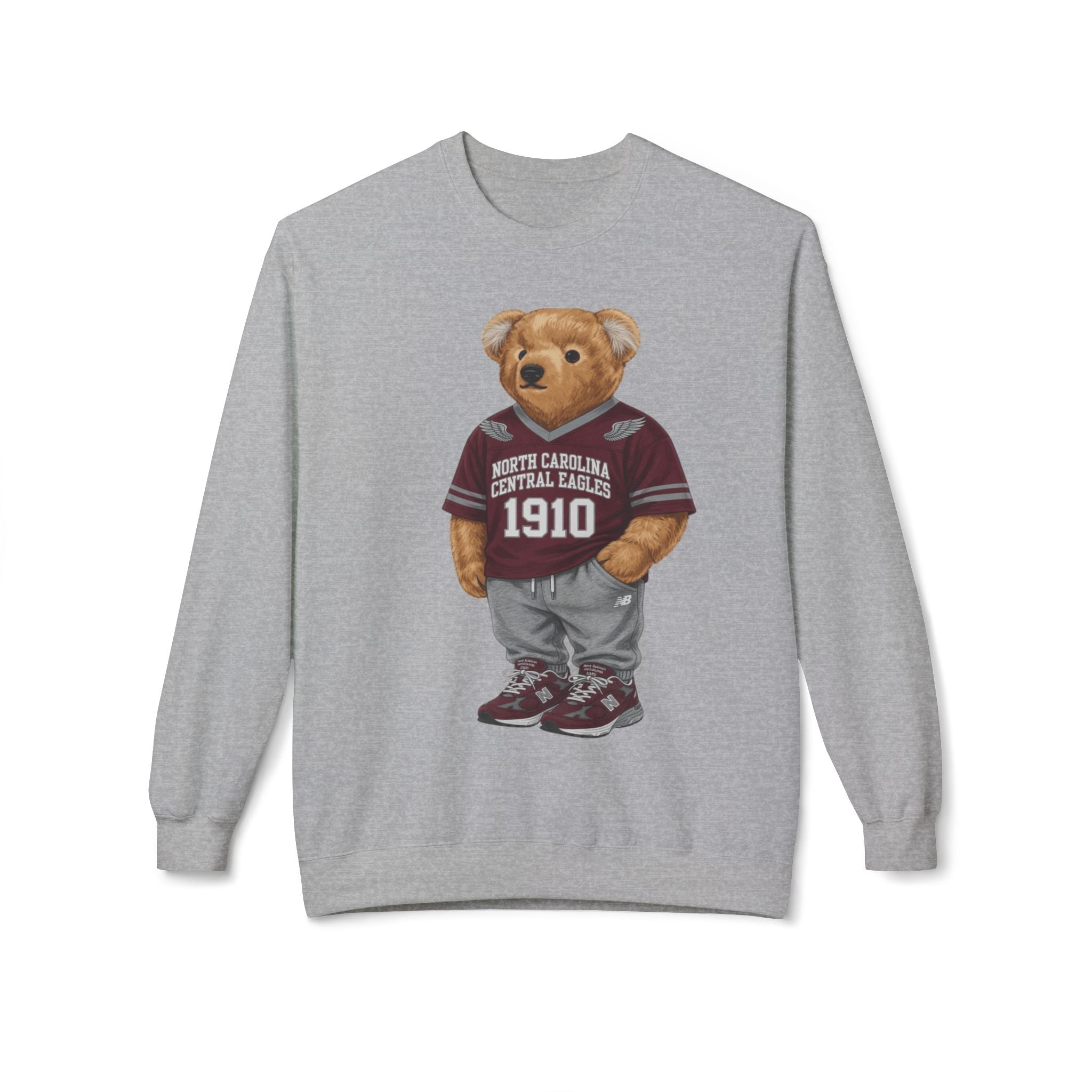 North Carolina Central Eagles Teddy Bear Mascot- HBCU Polo Bear sweatshirt