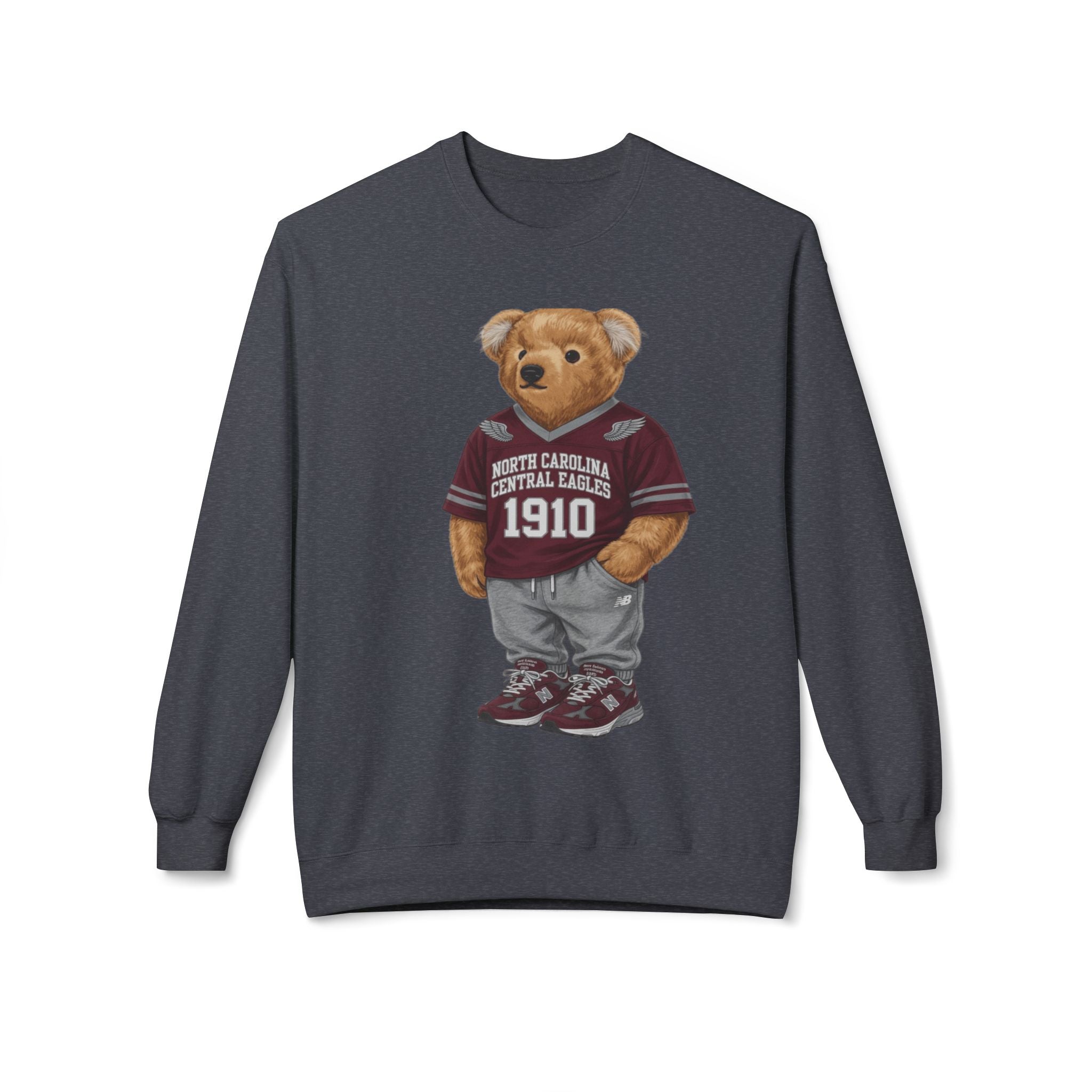 North Carolina Central Eagles Teddy Bear Mascot- HBCU Polo Bear sweatshirt