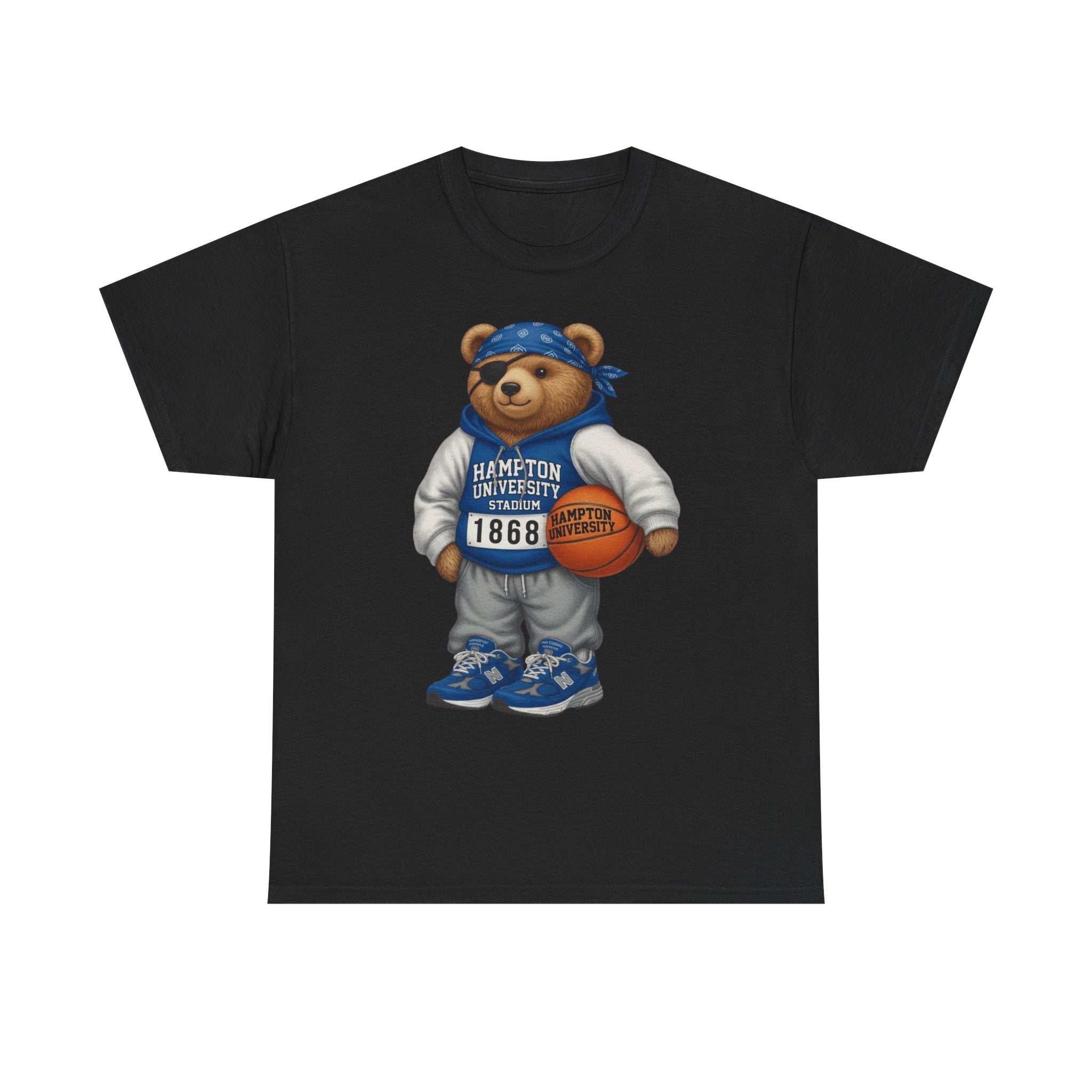 Hampton University Bear Basketball Tee — 1868 Retro Campus Shirt