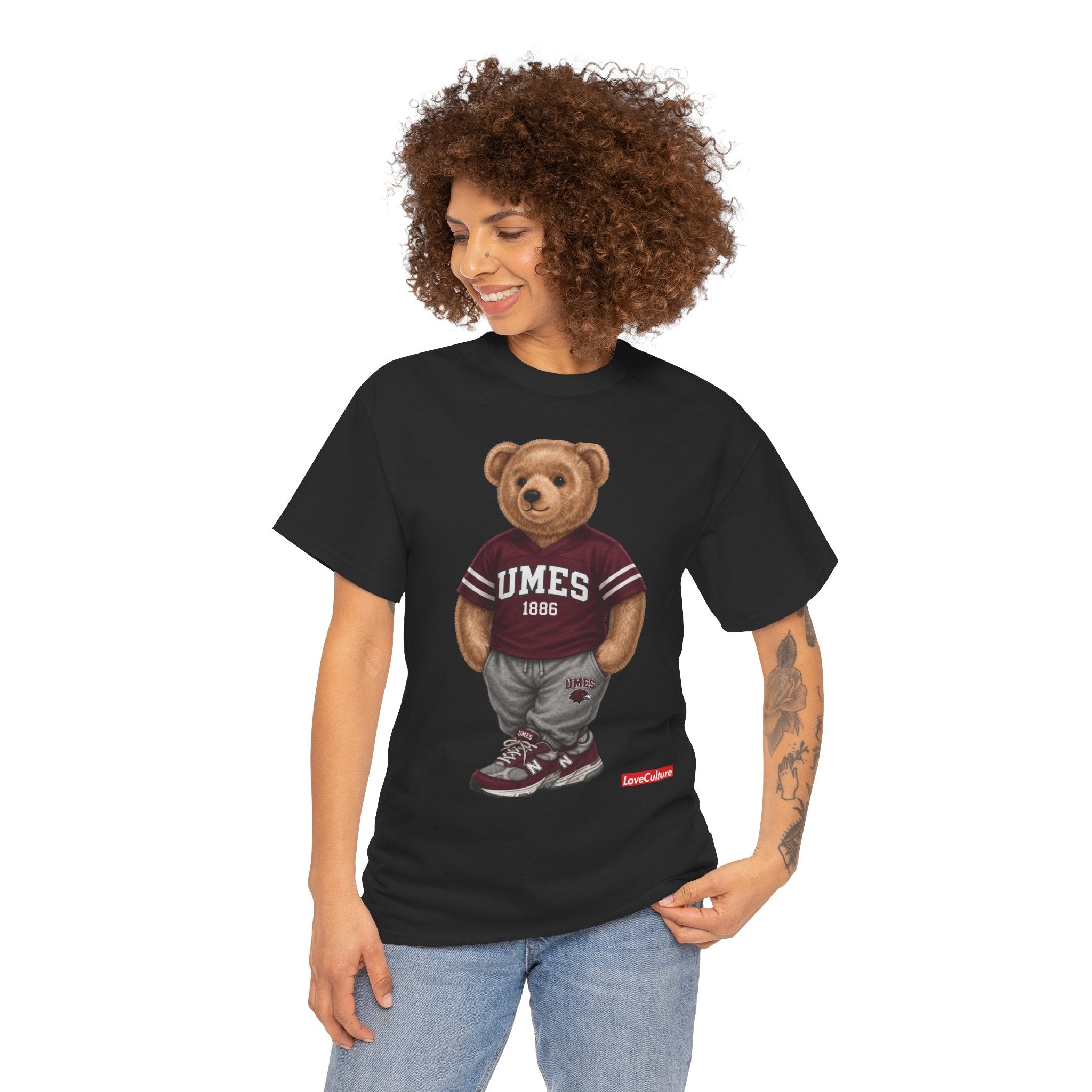 UMES Bear Mascot Tee | Teddy Bear Graphic T-Shirt, UMES 1886 Sweatshirt Style, Maryland Eastern Shore