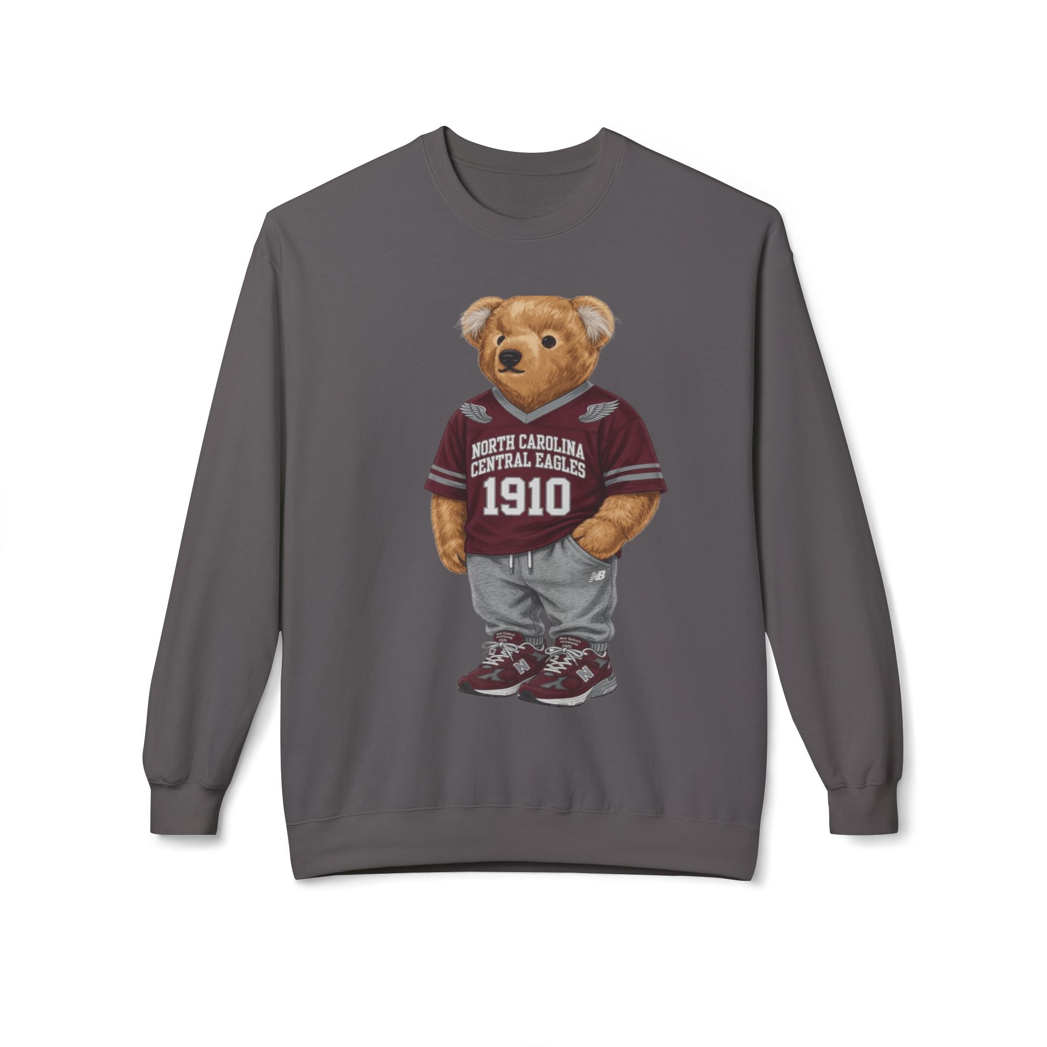 North Carolina Central Eagles Teddy Bear Mascot- HBCU Polo Bear sweatshirt