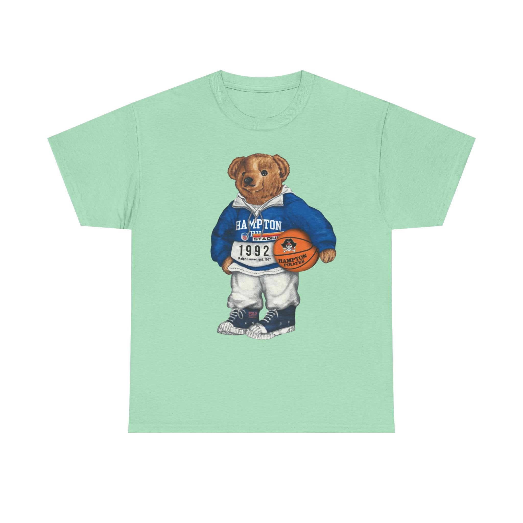 Hampton University Polo Bear 1992 Edition HBCU Tee Shirt-p  Basketball Bear Tee |Sports Graphic Shirt