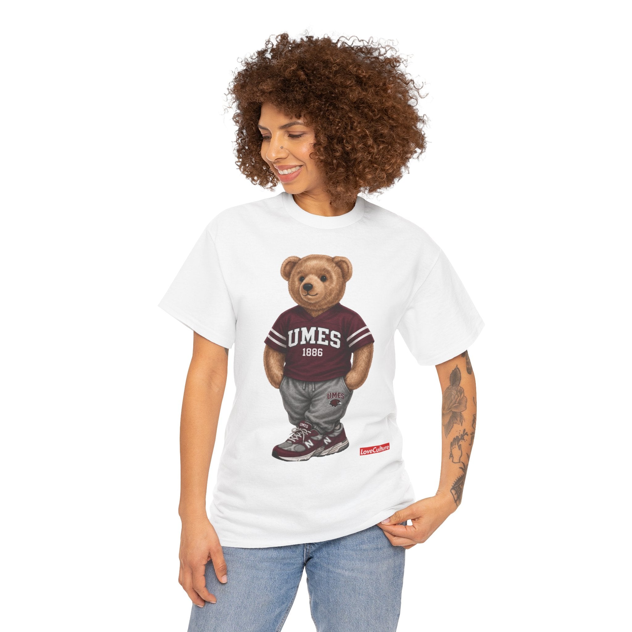 UMES Bear Mascot Tee | Teddy Bear Graphic T-Shirt, UMES 1886 Sweatshirt Style, Maryland Eastern Shore