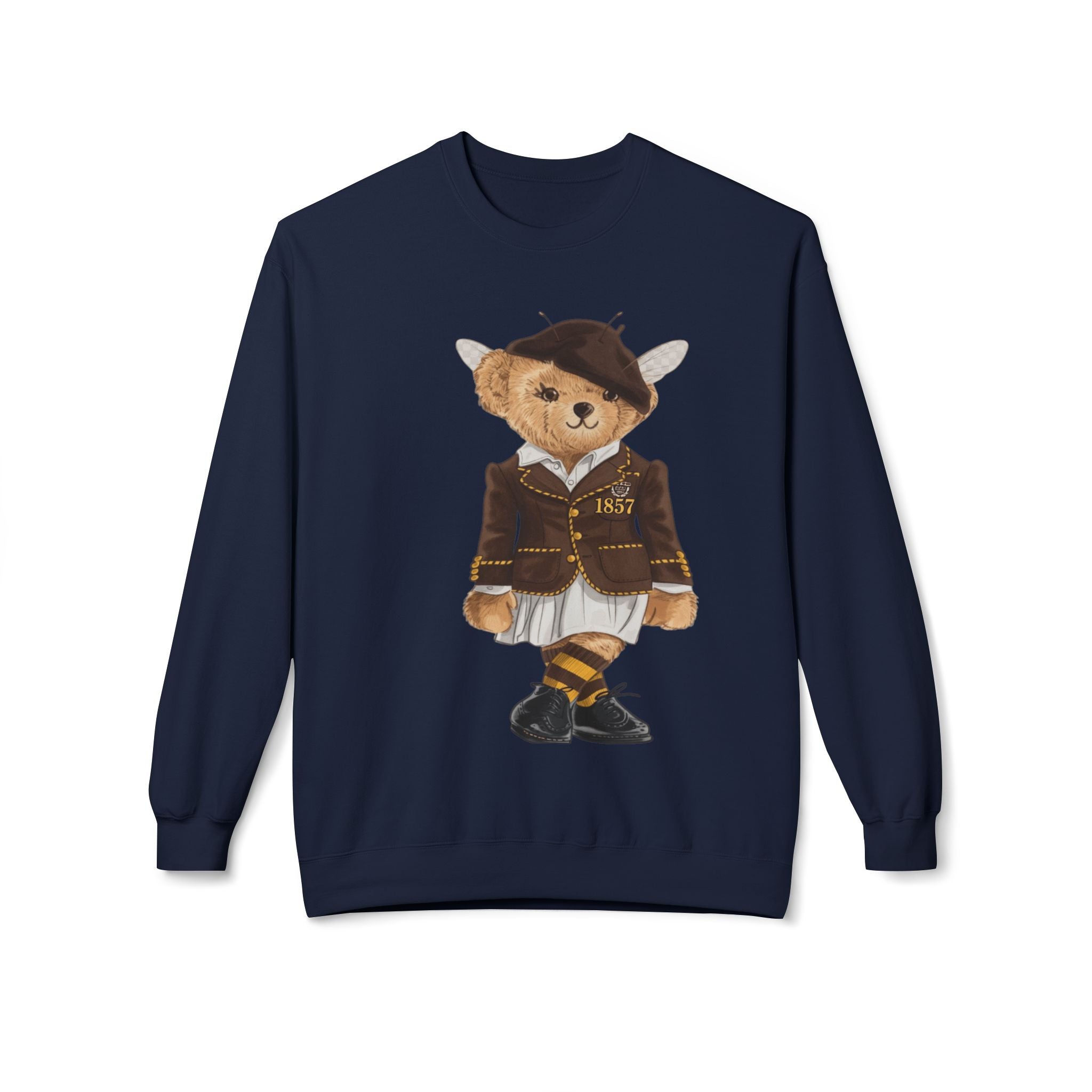 Harris–Stowe HBCU Polo Bear Sweatshirt | HSSU Hornets Teddy | Black Gold Heritage Crew | Yards & Dorms