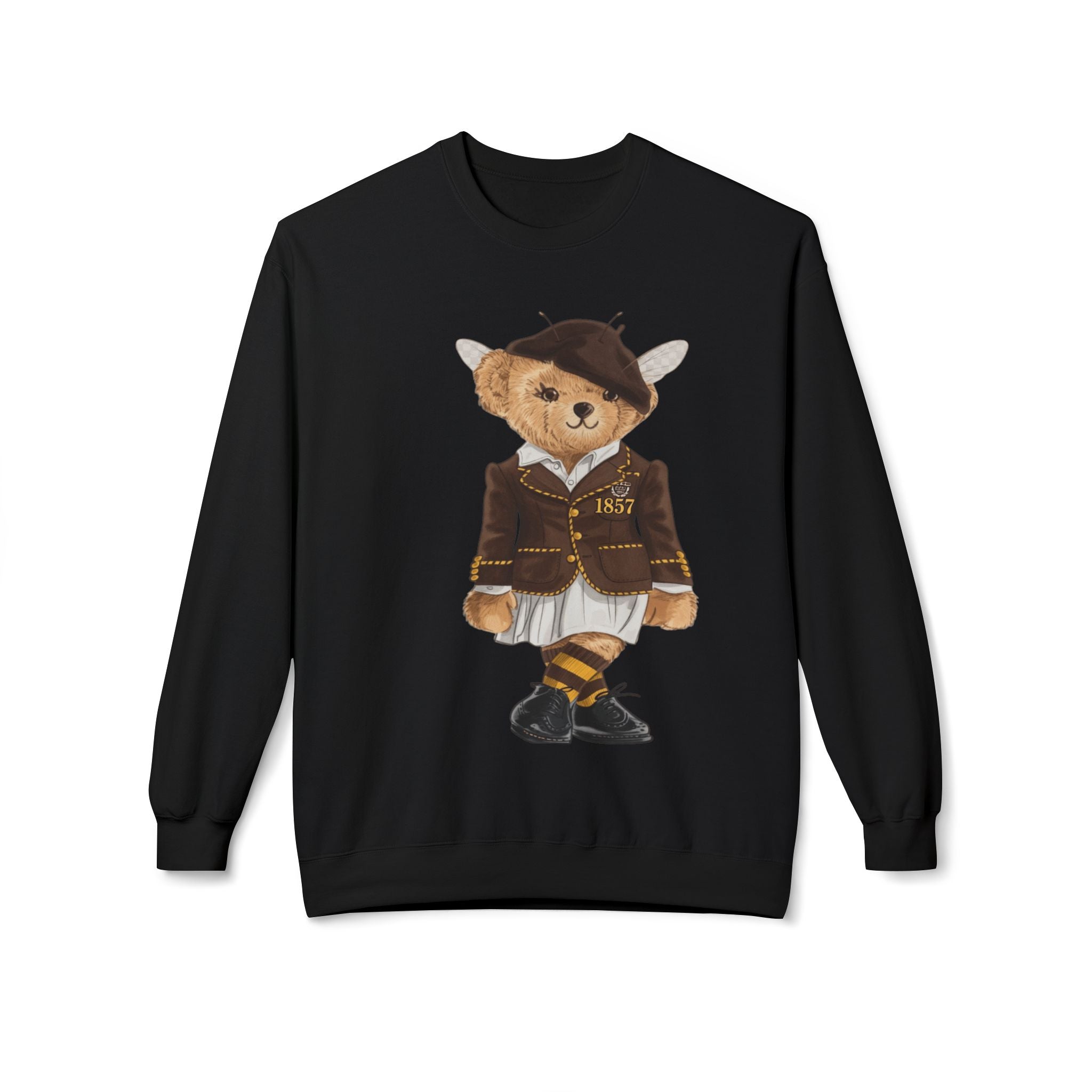 Harris–Stowe HBCU Polo Bear Sweatshirt | HSSU Hornets Teddy | Black Gold Heritage Crew | Yards & Dorms