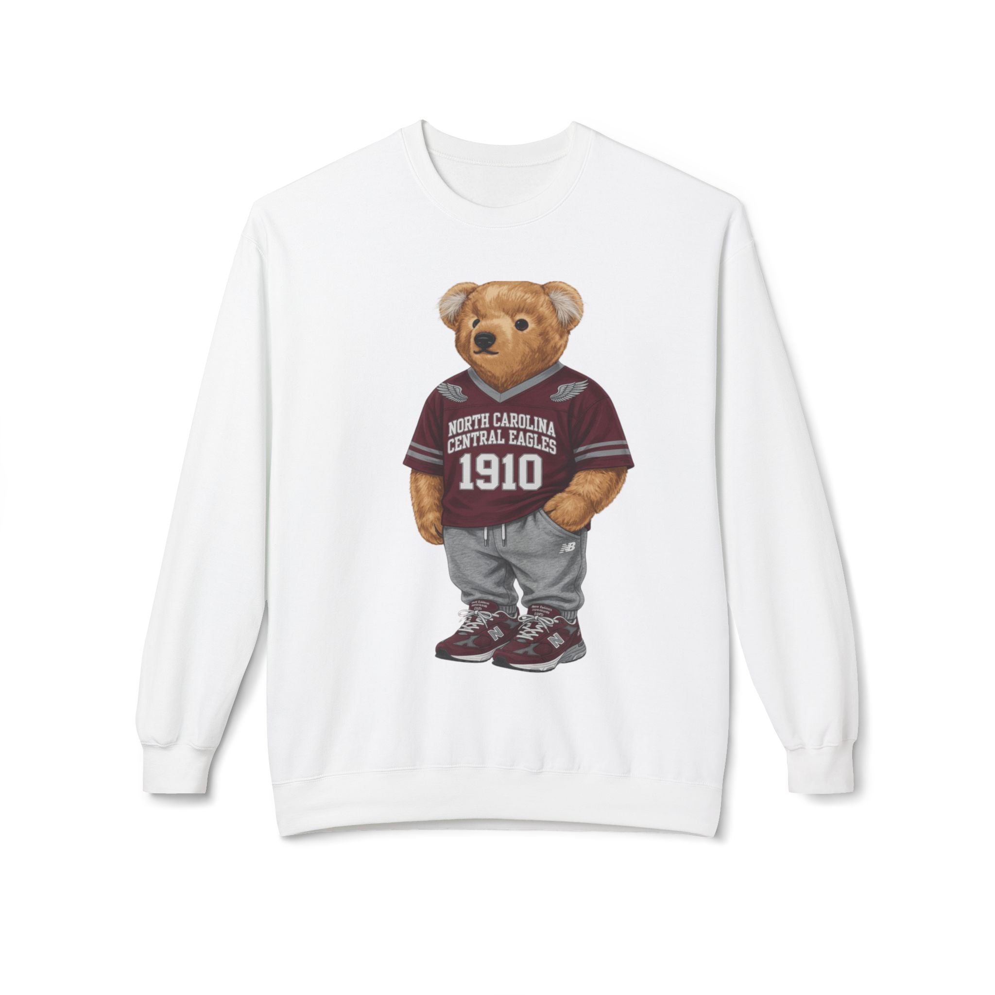 North Carolina Central Eagles Teddy Bear Mascot- HBCU Polo Bear sweatshirt
