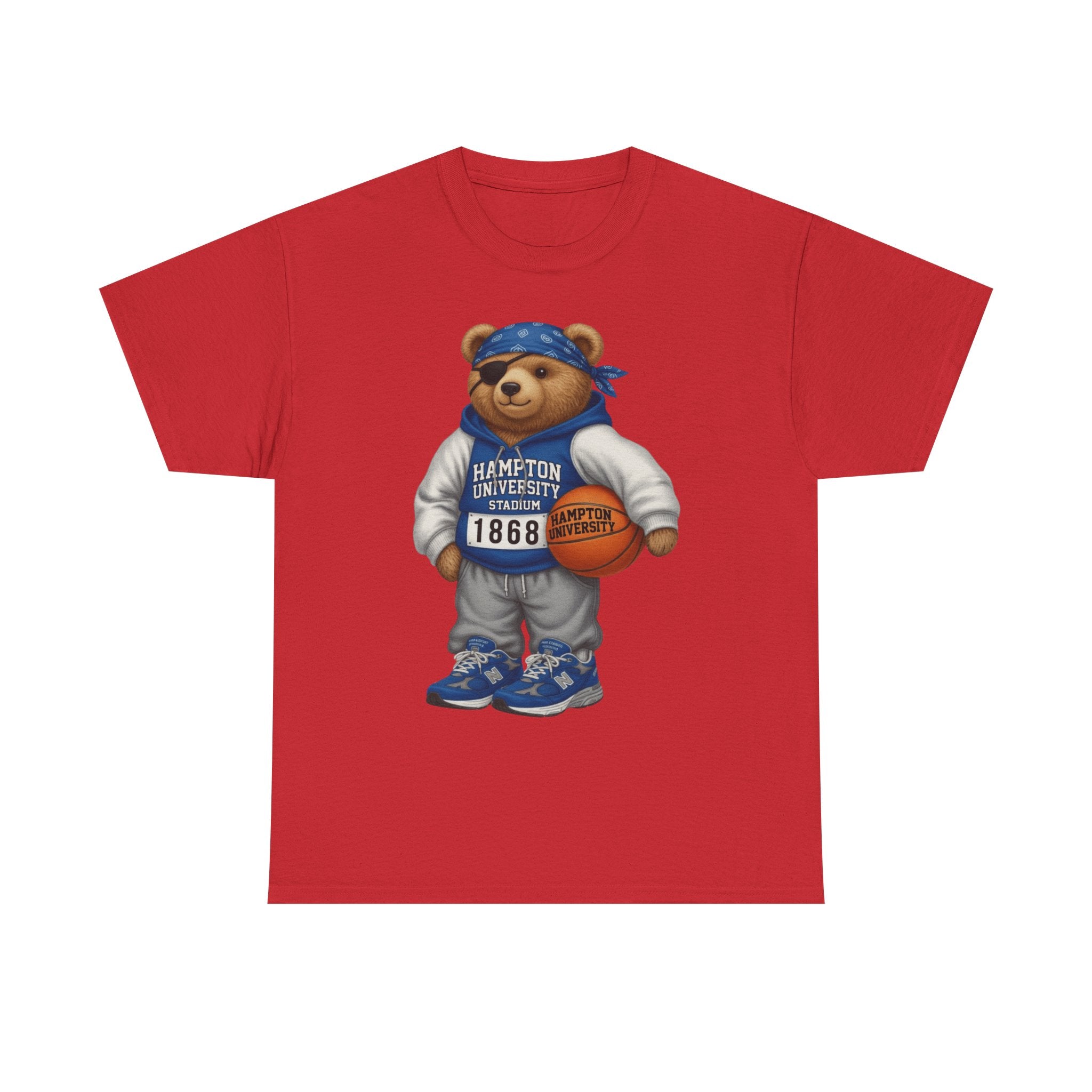 Hampton University Bear Basketball Tee — 1868 Retro Campus Shirt