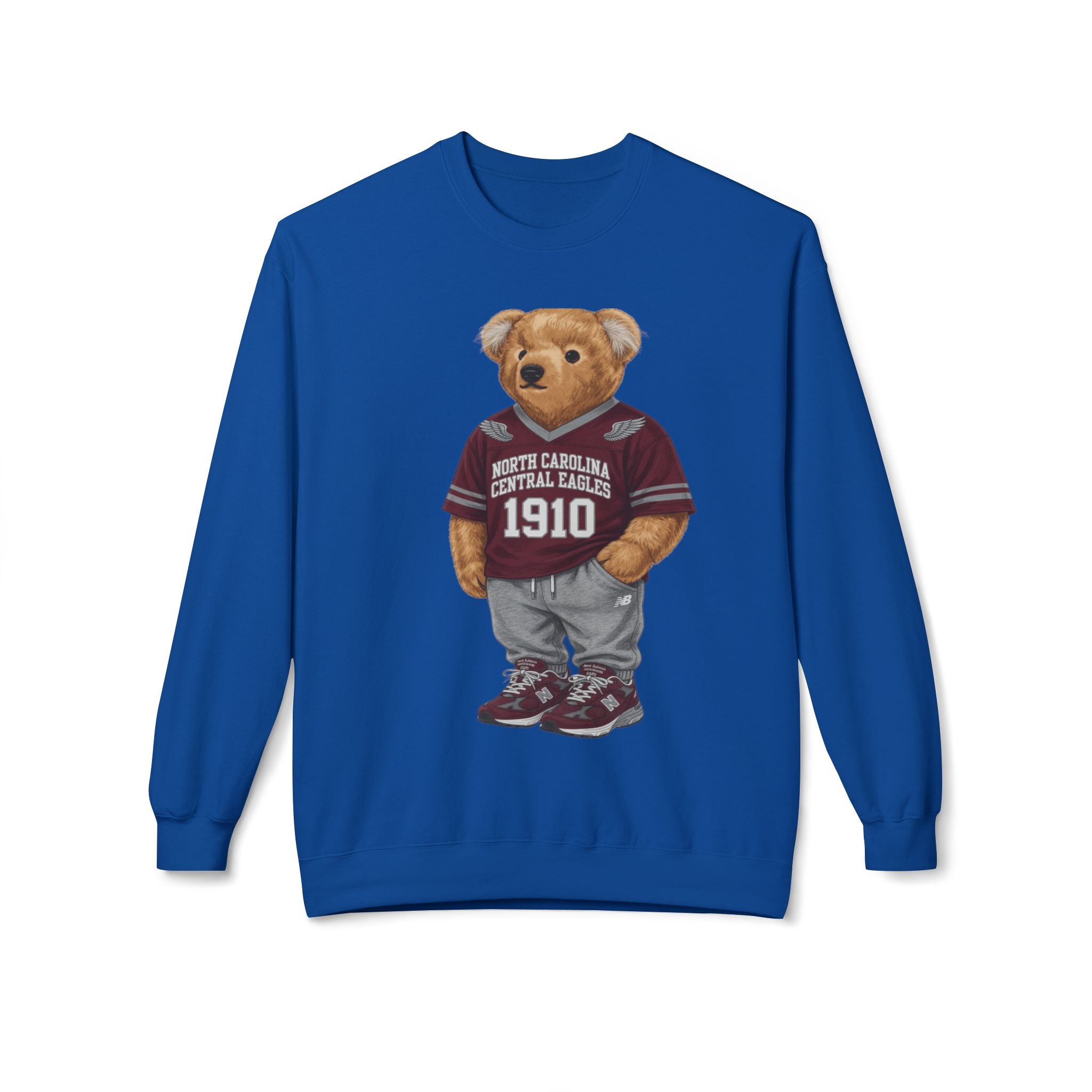 North Carolina Central Eagles Teddy Bear Mascot- HBCU Polo Bear sweatshirt